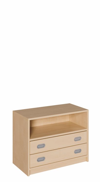 K Schrank 60 cm, 2 breite Schübe/Regal, 2 Breiten